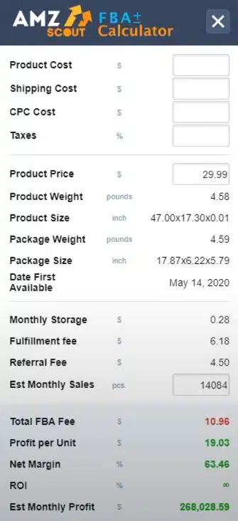 AMZScout FBA Calculator for Accurate Amazon Seller Profit Estimates