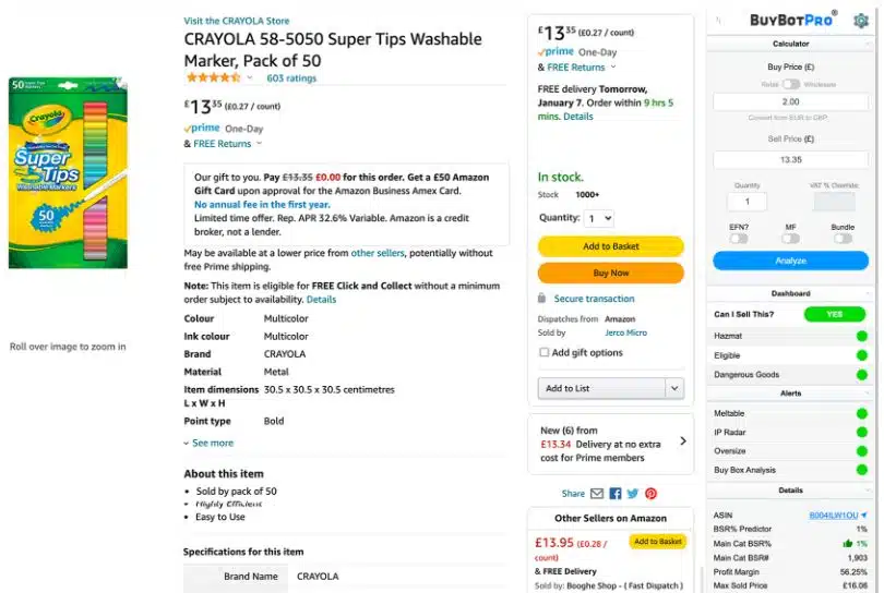 BuyBotPro Paid Calculator for Amazon FBA Deal Analysis