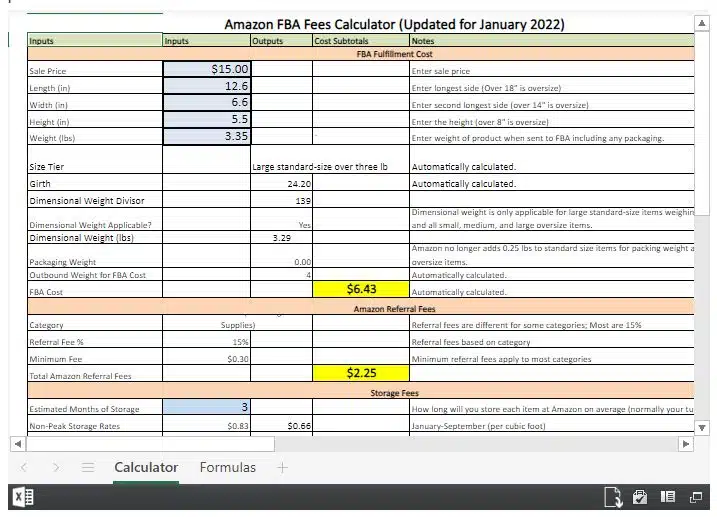 EcomCrew Excel-Based FBA Calculator for Amazon Sellers