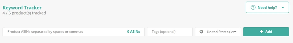 ZonGuru Keyword Tracker monitoring Amazon keyword rankings for product visibility