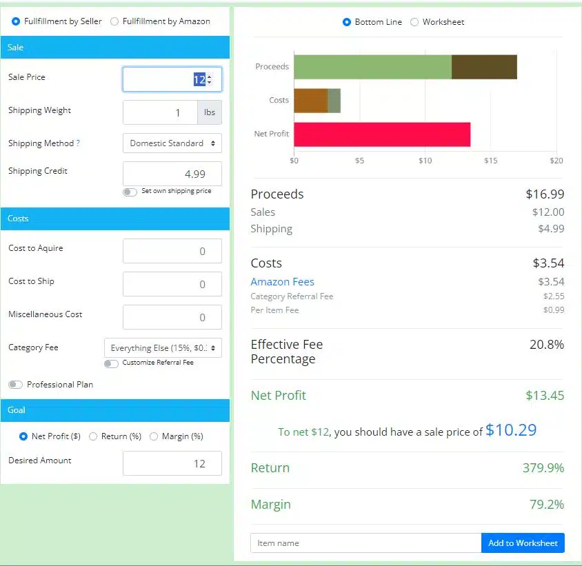 SaleCalc Amazon FBA Profit Calculator and Fee Estimator