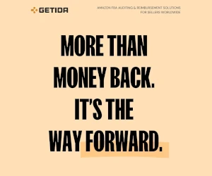 GETIDA ad highlighting their FBA reimbursement and auditing services for Amazon sellers.