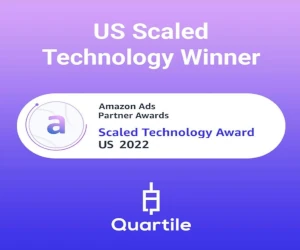 Quartile ad showcasing its 2022 Amazon Ads Partner Award for scaled technology.