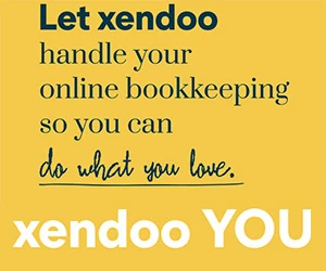 Xendoo ad highlighting automated online bookkeeping services for businesses.